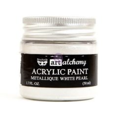   Akril festékek 50 ml, Finnabair - Art Alchemy Acrylic Paint  / White Pearl - Metallique (1 db)