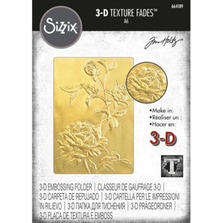 Domborító mappa 664189, Sizzix 3-D Textured Impressions Embossing Folder / Roses - Tim Holtz  (1 csomag)