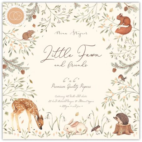 Papírkészlet 6", Craft Consortium Paper Pad  / Little Fawn & Friends -  (40 lap)