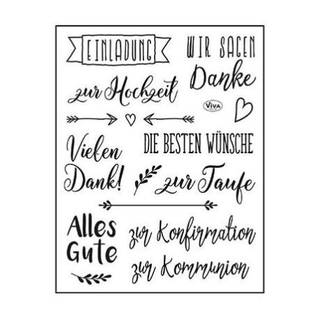 Szilikonbélyegző , ViVa Clear Stamp / Die besten Wünsche -  (1 csomag)