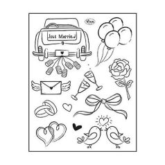   Szilikonbélyegző , ViVa Clear Stamp / Just Married -  (1 csomag)