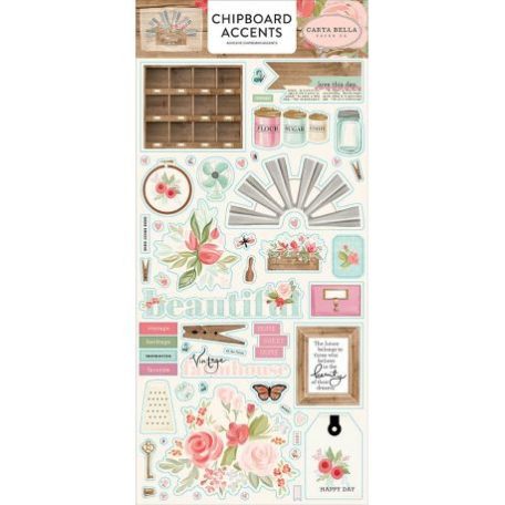 Chipboard matric 6X12", Carta Bella Farmhouse Market / Chipboard Phrases  -  (1 csomag)