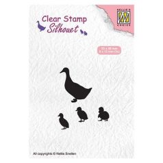   Szilikonbélyegző SIL059, Silhouet Clear stamps / duck with chicks -  (1 db)