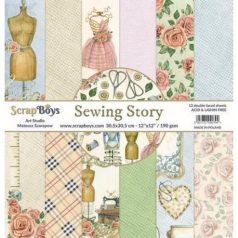   Papírkészlet 12" (30 cm), ScrapBoys Paper pad / Sewing Love -  (12 lap)