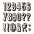 Vágósablon 664808, Alphanumeric Shadow Numbers / Sizzix Thinlits Die - Tim Holtz (1 csomag)