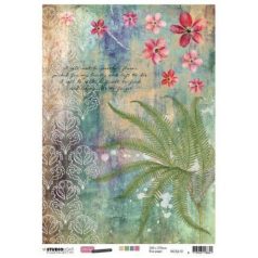   Rizspapír A4, Studio Light Rice Paper / Just Lou Botanical Collection nr.10 -  (1 lap)