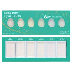   Kuretake Gansai Tambi Set Metallic & Pearl / Opal Colors - akvarell festék készlet (6 szín)