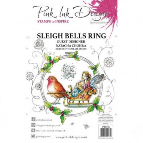 Szilikonbélyegző A5, Pink Ink Designs Stamp / Sleigh bells -  (1 db)