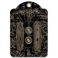   Díszítőelem , Metal Door Plates & Knobs / Graphic 45  Antique brass -  (1 csomag)