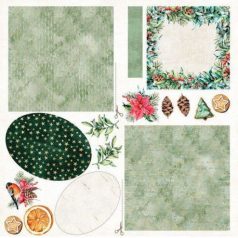   Scrapbook papír 12x12,  Craft&You Paper / Christmas Vibes - elements to cut out (1 ív)