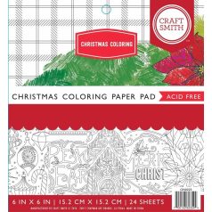   Craft Smith Papírkészlet/Színező 6"(15cm) Christmas Coloring Paper Pad (24 lap)