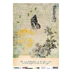   Rizspapír A4, Studio Light Rice Paper / JL Rice Paper Butterfly Collection nr.21 -  (1 lap)