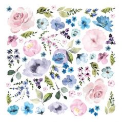   Kivágatok , Ephemera 62 Pc / Prima Marketing Watercolor Floral -  (1 csomag)