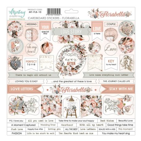 Chipboard 12x12, Mintay Florabella / Chipboard Stickers -  (1 ív)