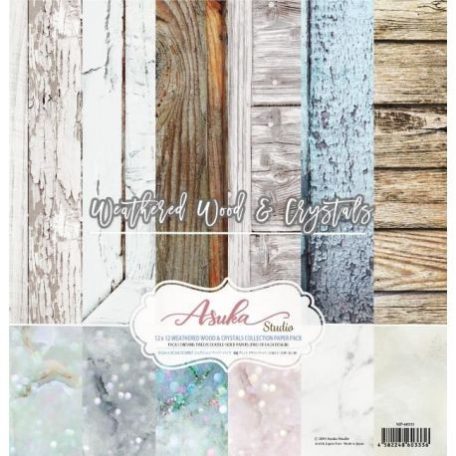 Papírkészlet 12", Memory Place Paper Pack  / Weathered Wood & Crystals -  (12 lap)