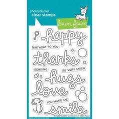   Szilikonbélyegző LF2502, Lawn Fawn Clear Stamps / Scripty Bubble Sentiments -  (1 csomag)