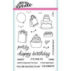   Szilikonbélyegző , Heffy Doodle Clear Stamps / Party Palooza  -  (1 csomag)