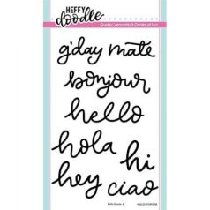   Szilikonbélyegző , Heffy Doodle Clear Stamps / Hello Everyone  -  (1 csomag)