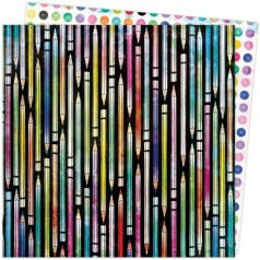   Scrapbook papír , Patterned Paper - AC - VB - Color Study - 12 x 12 - Doodles /  -  (1 lap)