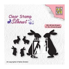   Szilikonbélyegző , Nellie's Choice Clear Stamps / Rabbits -  (1 csomag)