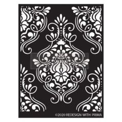   Stencil 9x13.5 Inch, Re-Design with Prima Decor Stencils / Flourish Emblem -  (1 db)