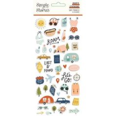   Pufi matrica , Simple Stories Safe Travels / Puffy Stickers -  (1 ív)