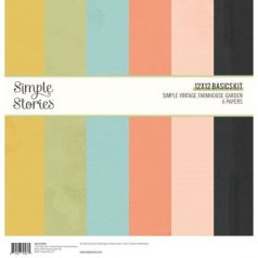   Papírkészlet 12", Simple Stories Farmhouse Garden / Simple Basics Kit -  (1 csomag)