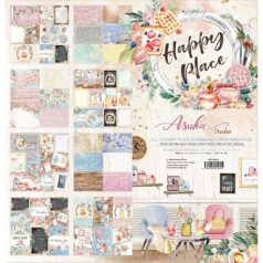   Papírkészlet 12", Memory Place Journaling Cards Paper Pack / Happy Place -  (8 lap)