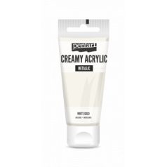   Pentart Krémes akrilfesték metál - fehérarany - Creamy Acrylic (60 ml)