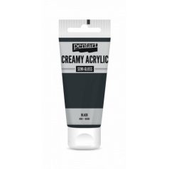   Pentart Krémes akrilfesték selyemfényű - fekete - Creamy Acrylic (60 ml)