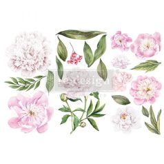   Re-Design with Prima Transzfer fólia 6"x12" (15x30cm) - Morning Peonies - Decor Transfers (1 csomag)