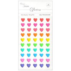   Öntapadós díszítőelem , Party Mix Mini Hearts/ Pure & Simple Glossies (50 db)