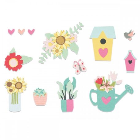 SIZZIX vágósablon, Floral Garden / Sizzix Thinlits Die Set (1 csomag)