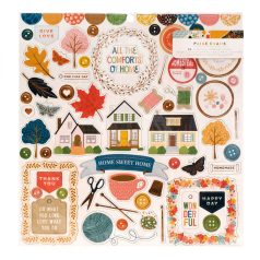   Chipboard matrica 12" (30 cm), Chipboard - Cooper Foil (69 db) Sticker/ AC - Paige Evans - Bungalow Lane (1 ív)