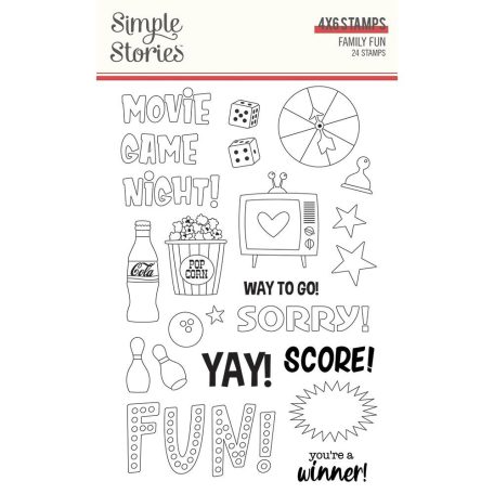 Szilikonbélyegző , Clear Stamps / Simple Stories Family Fun (1 csomag)