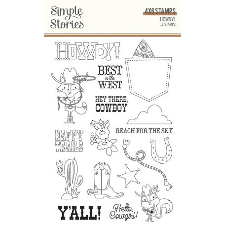 Szilikonbélyegző , Clear Stamps / Simple Stories Howdy! (1 csomag)