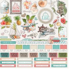   Matrica 12" (30 cm), Banner Sticker / Simple Stories Simple Vintage Coastal (1 ív)