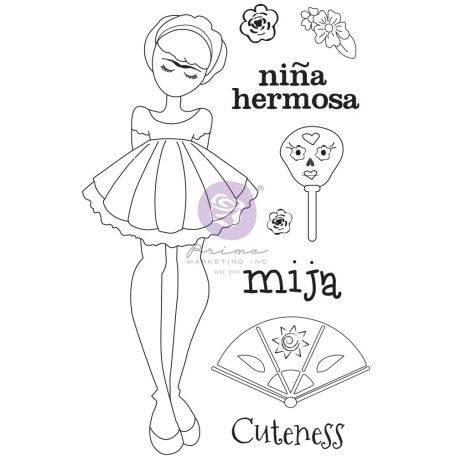 Gumibélyegző , Mija / Prima Marketing Julie Nutting Mixed Media Cling Rubber Stamp (1 csomag)