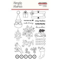   Szilikonbélyegző , Clear Stamps / Simple Stories Make it Merry (1 csomag)