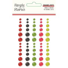   Díszítőelem , Enamel Dots / Simple Stories Make it Merry (1 csomag)