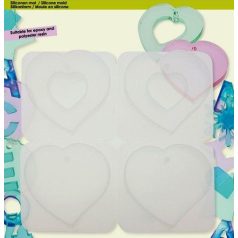   Öntőforma , Decoration pendant heart - heart open / Silicone mold  (1 db)