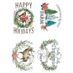   Re-Design with Prima Transzfer fólia 24"x35" (61x89 cm) - Holly Jolly Xmas - Decor Transfers (1 csomag)