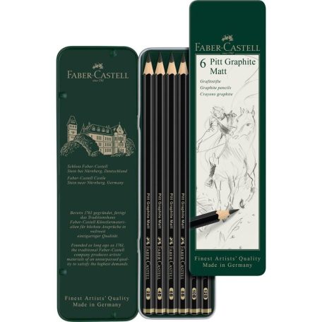 Faber-Castell Pitt Matt grafitceruza - 6 db-os készlet fém dobozban