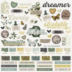   Matrica 12" (30 cm), Cardstock Sticker / Simple Stories Simple Vintage Weathered Garden (1 ív)