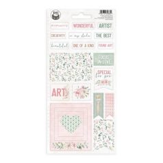   Chipboard matrica 10,5x22cm, Sticker sheet Chipboard / Piatek13 Let your creativity bloom (1 ív)