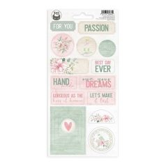   Chipboard matrica 10,5x22cm, Sticker sheet Chipboard / Piatek13 Let your creativity bloom (1 ív)