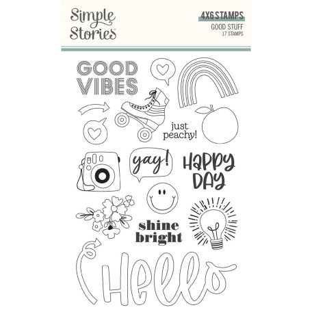 Szilikonbélyegző , Clear Stamps / Simple Stories Good Stuff (1 csomag)