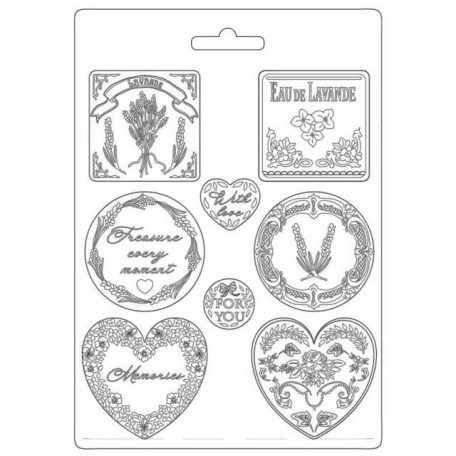 Stamperia Provence Plates and Hearts Öntőforma A4 Soft Mould (1 db)