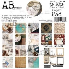   Papírkészlet 6" (15 cm),  Around the world/ AB Studio scrapbooking paper (25 lap)