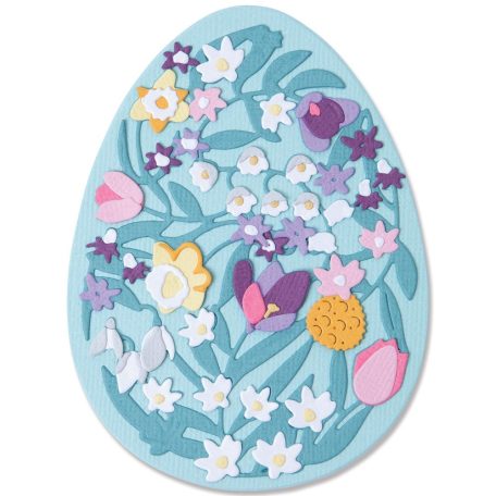 SIZZIX vágósablon, Intricate Floral Easter Egg / Sizzix Thinlits Die Set (1 csomag)